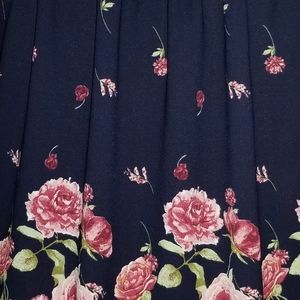 BLUE Sheer Floral Off Shoulder Top